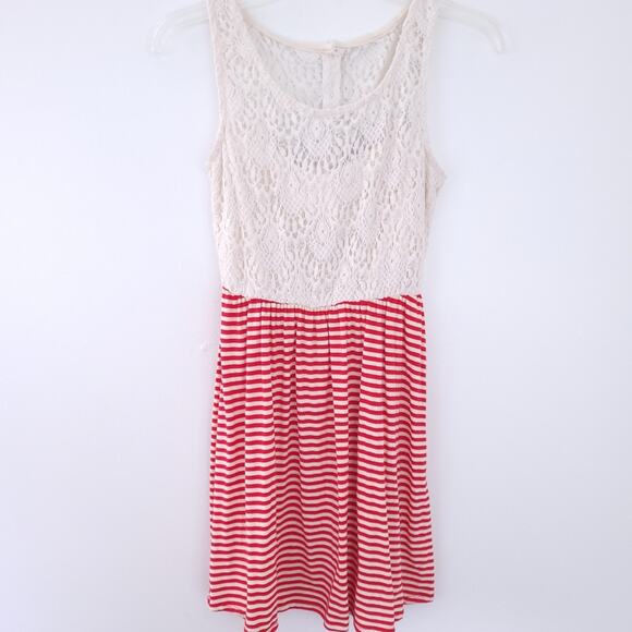 Kut from the Kloth Stripe Dress XS XSmall Women Lace Crochet Bodice Stripe Skirt - Picture 1 of 4